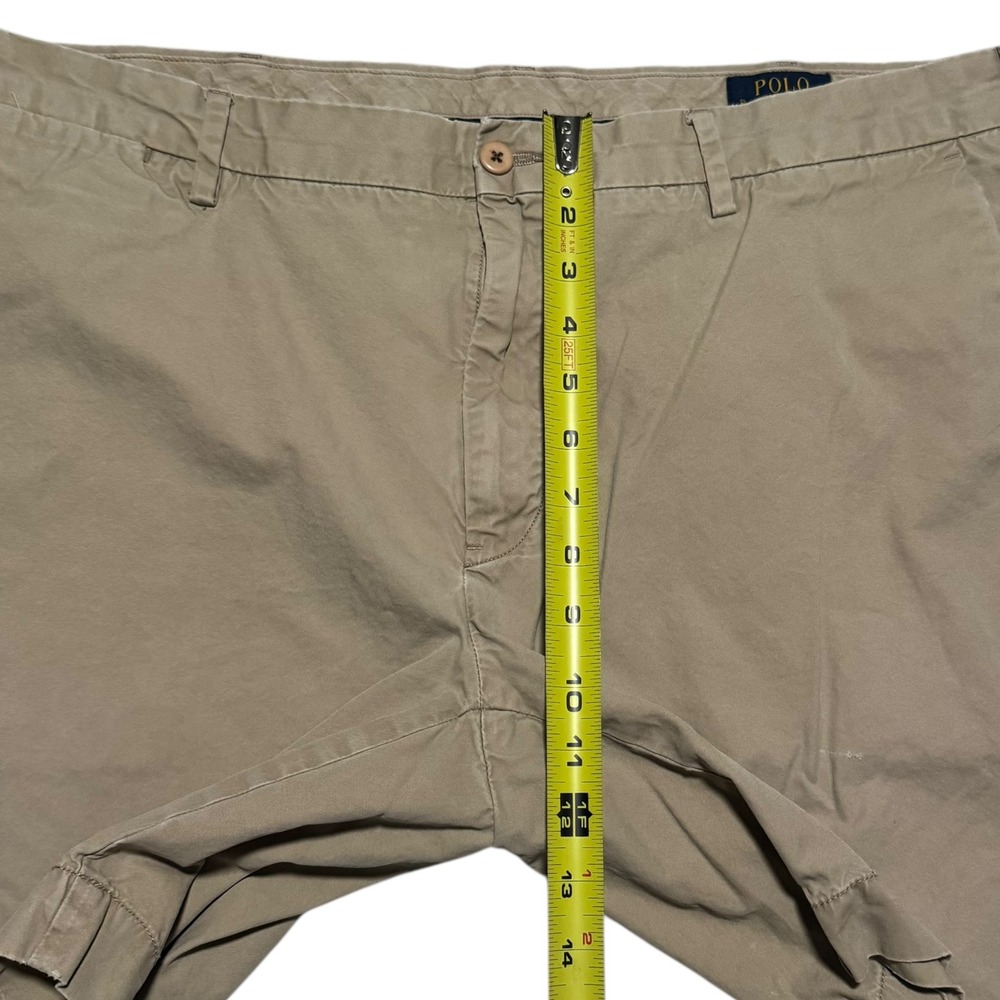 Polo Ralph Lauren Straight Fit 100% Pima Cotton Tan/Khaki Shorts Men's 40 FLAW - Picture 9 of 11